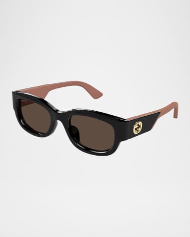 Gucci Logo Round Acetate Sunglasses