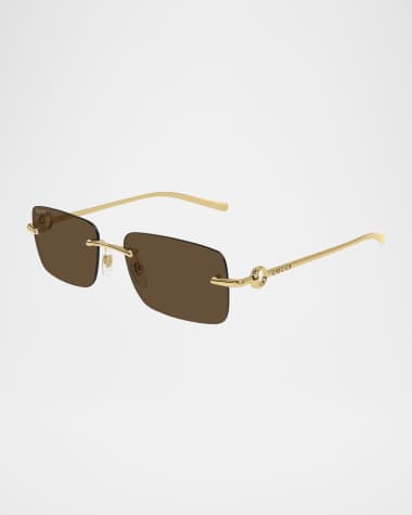 Gucci Men's GG1703SM Rimless Rectangle Sunglasses