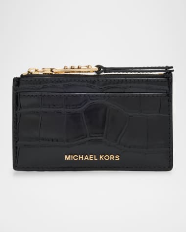MICHAEL Michael Kors Empire Croc-Embossed Leather Card Holder