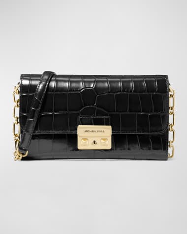 MICHAEL Michael Kors Tribeca Large Croc-Embossed Wallet on Chain