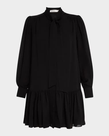 SIMKHAI Quince Long-Sleeve Silk Mini Dress