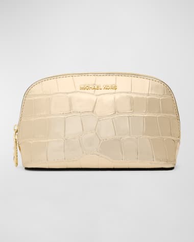 MICHAEL Michael Kors Empire Metallic Croc-Embossed Leather Pouch Bag