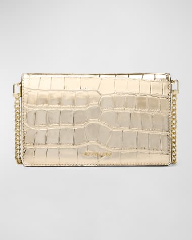 MICHAEL Michael Kors Jet Set Metallic Croc-Embossed Crossbody Bag