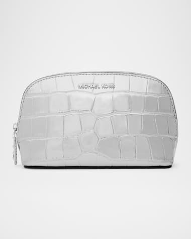MICHAEL Michael Kors Empire Metallic Croc-Embossed Leather Pouch Bag