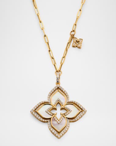 Roberto Coin 18K Yellow Gold Venetian Princess Mother-of-Pearl and Diamond Necklace