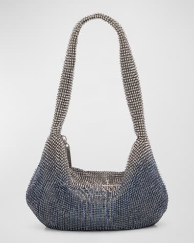 Whiting & Davis Adrienne Two-Tone Crystal Hobo Bag