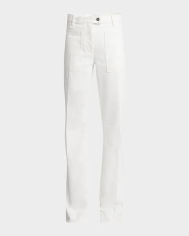 Ferragamo High-Rise Midweight Denim Straight-Leg Pants