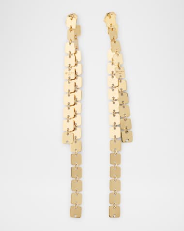 LANA 14K Yellow Gold Laser Square Chain Linear Earrings