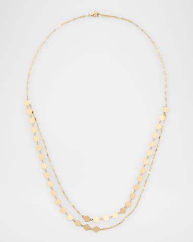 LANA 14K Yellow Gold Laser Kite Blake Chain Double-Strand Necklace, 18"L