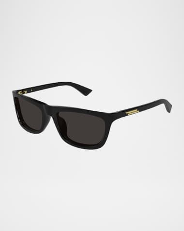 Bottega Veneta Men's BV1328SM Acetate Rectangle Sunglasses