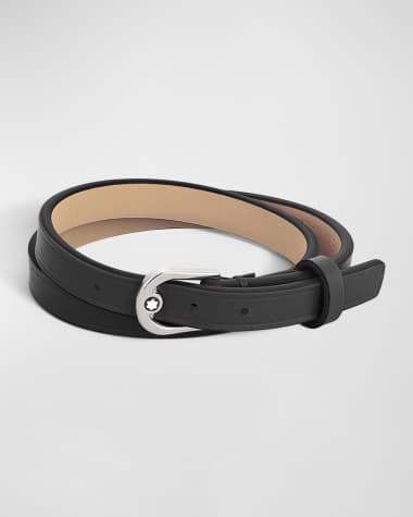 Montblanc Men's Hoseshoe-Buckle Leather Wrap Bracelet