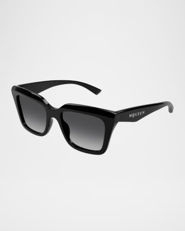 McQueen Logo Rectangle Acetate Sunglasses
