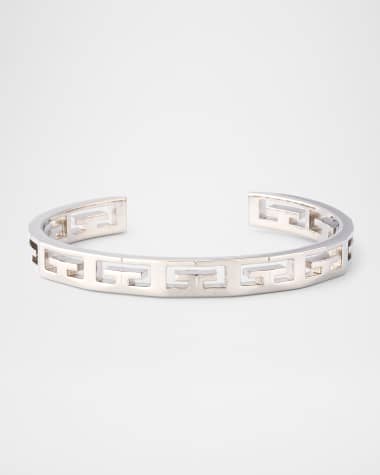 Givenchy Men's 2G Silvery Cuff Bracelet