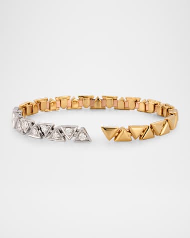 Etho Maria 18K Gold Triangle Bangle Bracelet with Diamonds