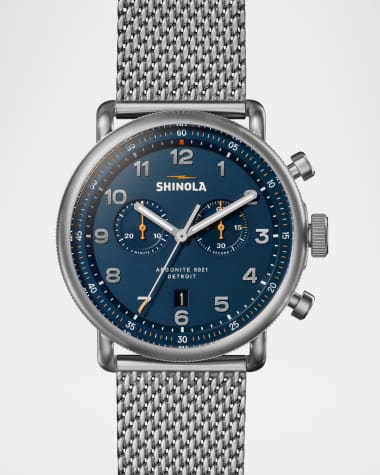 Shinola Men's C56 Canfield Chrono Mesh Bracelet Watch, 43mm