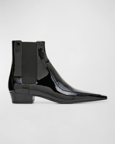 Saint Laurent Men's Jose 30 Patent Leather Chelsea Boots