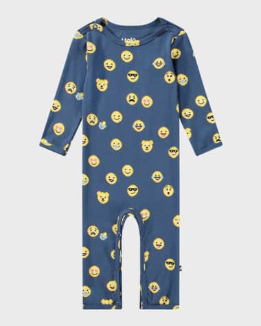 Molo Boy's Fenez Emoticon-Inspired Coverall, Size 3M-12M