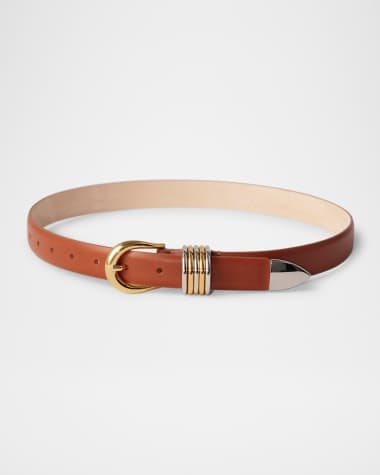 Dehanche Hollyhock Mix Metal Leather Belt