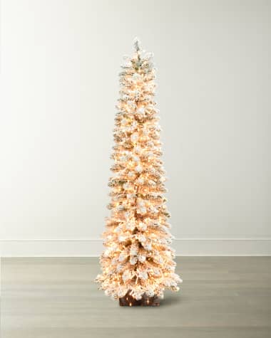 Winward Home Snowy Aspen Pine Pre-Lit Christmas Tree, 4.5'