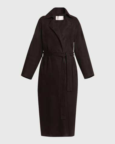 THE ROW Poseidone Belted Suede Trench Coat