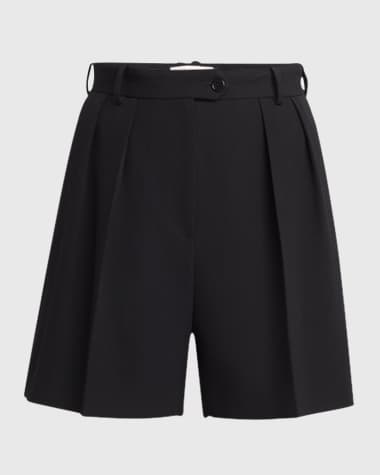 THE ROW Efron Tailored Wool Gabardine Shorts