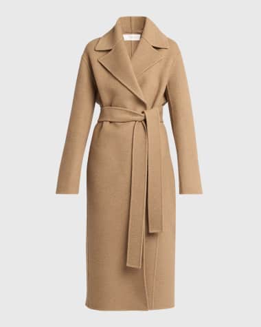 THE ROW Malika Camel Wool Wrap Coat