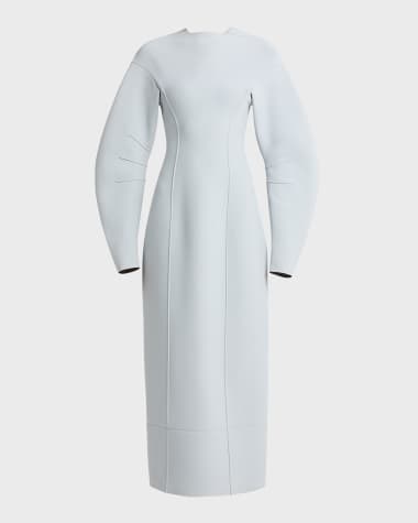 Jil Sander Double-Face Seam Rounded Midi Dress