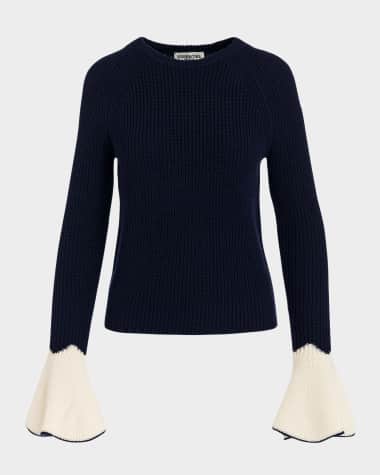 Essentiel Antwerp Goodies Rib-Knit Pullover with Flared Cuffs