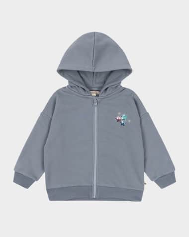 Konges Slojd Girl's Lou Sequin Stars Hoodie, Size 9M-10
