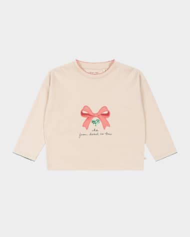 Konges Slojd Girl's T-Shirt W/ Bow, Size 9M-10