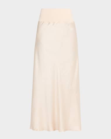 ATM Anthony Thomas Melillo Cracked Satin Bias Maxi Skirt