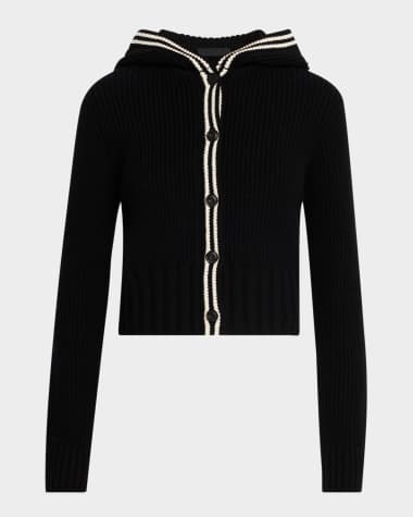 ATM Anthony Thomas Melillo Merino Wool-Blend Hooded Cardigan