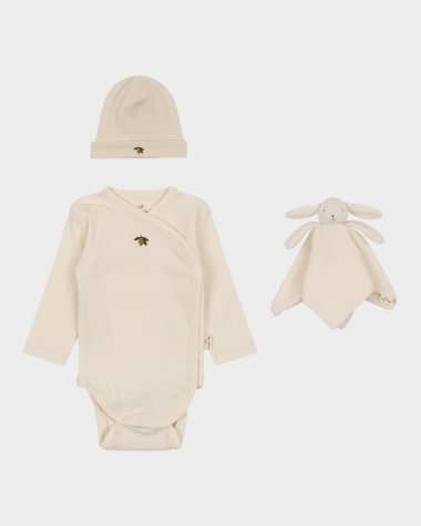 Konges Slojd Kid's Three-Piece Lemon Embroidered Gift Set, Size Premie-6M