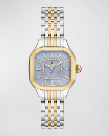 MICHELE Meggie Blue Dusk Mother of Pearl Watch with Diamonds