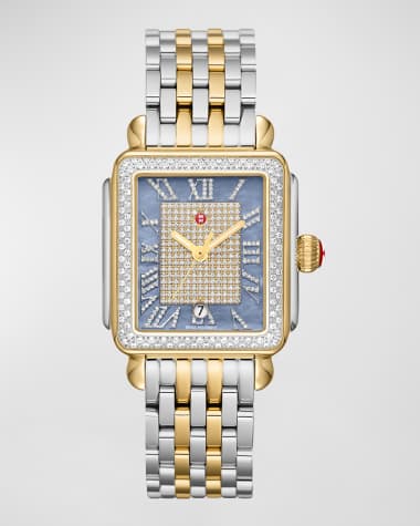 MICHELE Limited Edition Deco Madison Diamond Watch in Blue Dusk