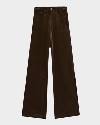 Ramy Brook Theodora Wide-Leg Velvet Jeans