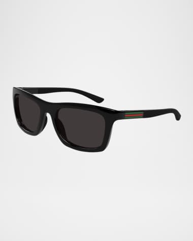 Gucci Men's Rectangle Web Sunglasses