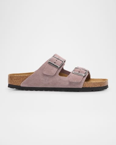 BIRKENSTOCK Arizona Suede Dual-Buckle Slide Sandals