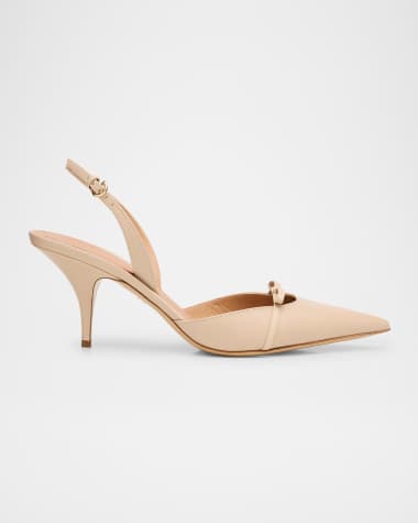 Ferragamo Gylla Leather Bow Slingback Pumps