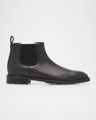 Manolo Blahnik Men's Brompton Leather Chelsea Boots