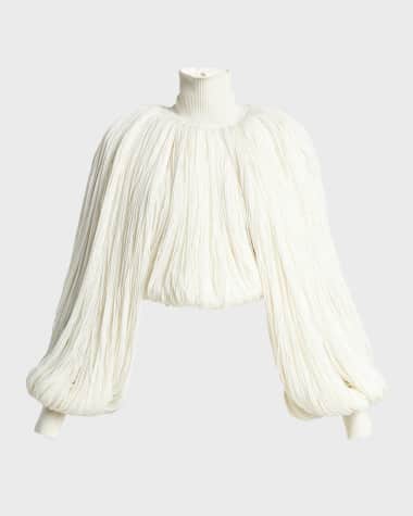 ALAIA Turtleneck Long-Sleeve Fringe Sweater