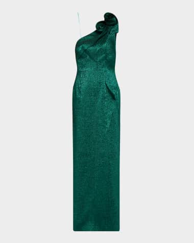 Neiman marcus emerald green dress online