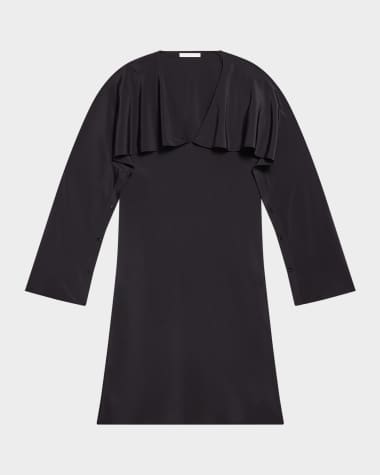 Helmut Lang Long-Sleeve Silk Scarf Dress