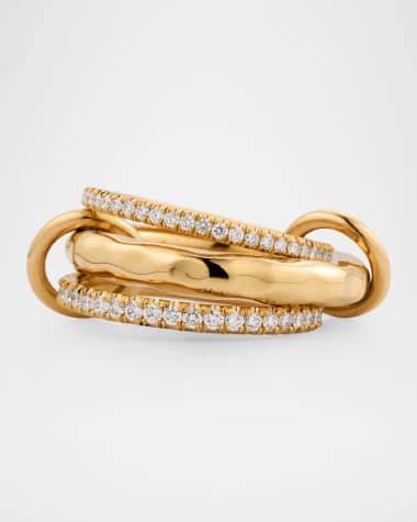 Spinelli Kilcollin Theo 18K Yellow Gold Pavé Vulcan Ring