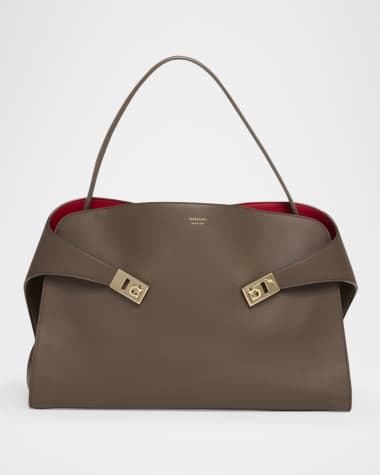 Ferragamo Large Hug Soft Bicolor Shoulder Bag