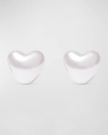 Lele Sadoughi Pearly Heart Stud Earrings
