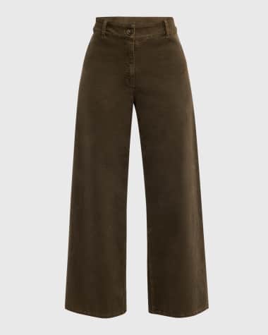 Nili Lotan Megan Wide-Leg Corduroy Pants