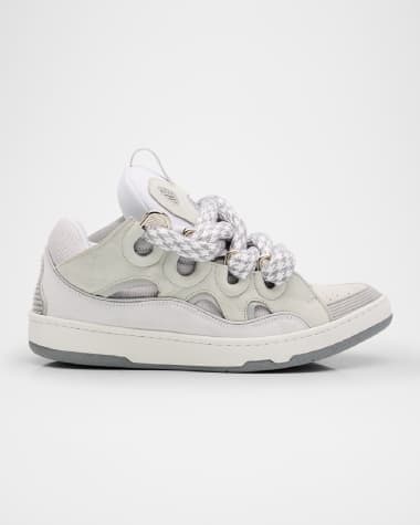 Lanvin Men's Curb Leather Low-Top Sneakers