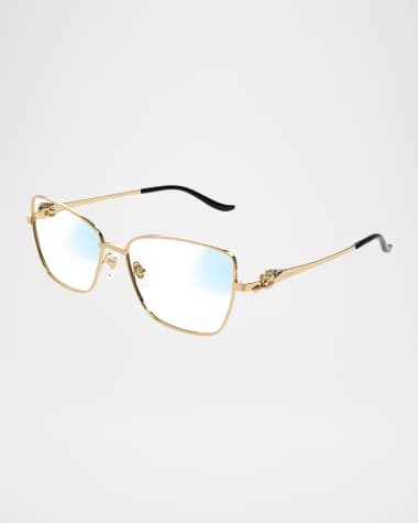 Cartier Panthere Blue Light Blocking Rimless Metal Glasses