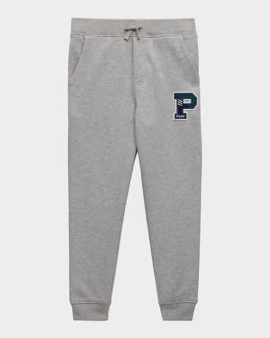 Ralph Lauren Childrenswear Boy's Fleece Joggers W/ Logo-Print Athletic Patch, Size 2-7